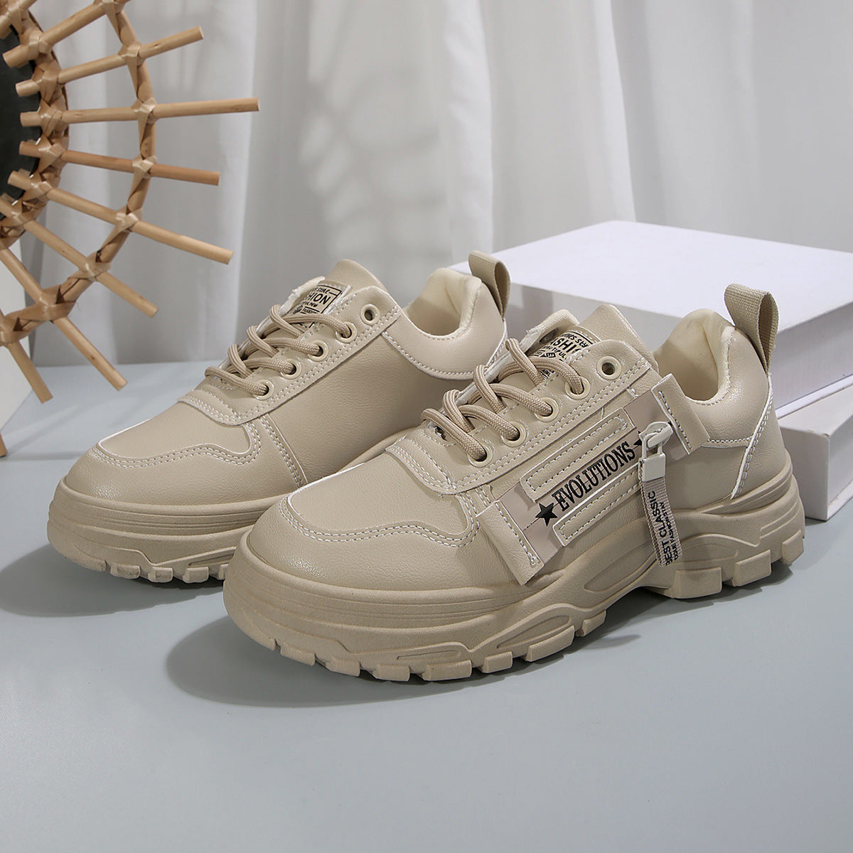 Zipper Lace Sports Sneakers