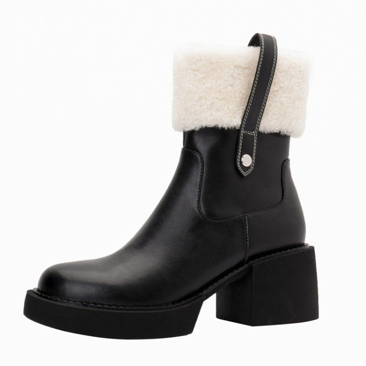 Stylish Thick Heel Ankle Boots