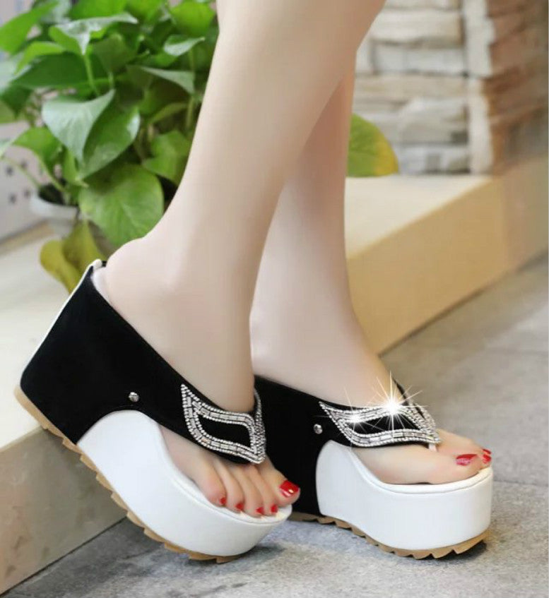 Platform wedge bow bow shoes