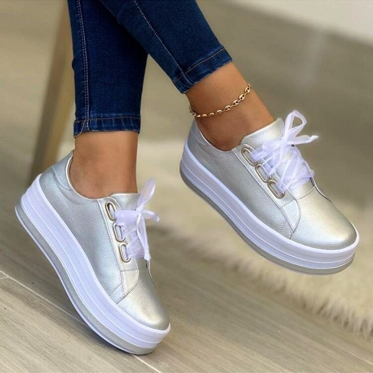 Ribbon Lace Platform Sneakers