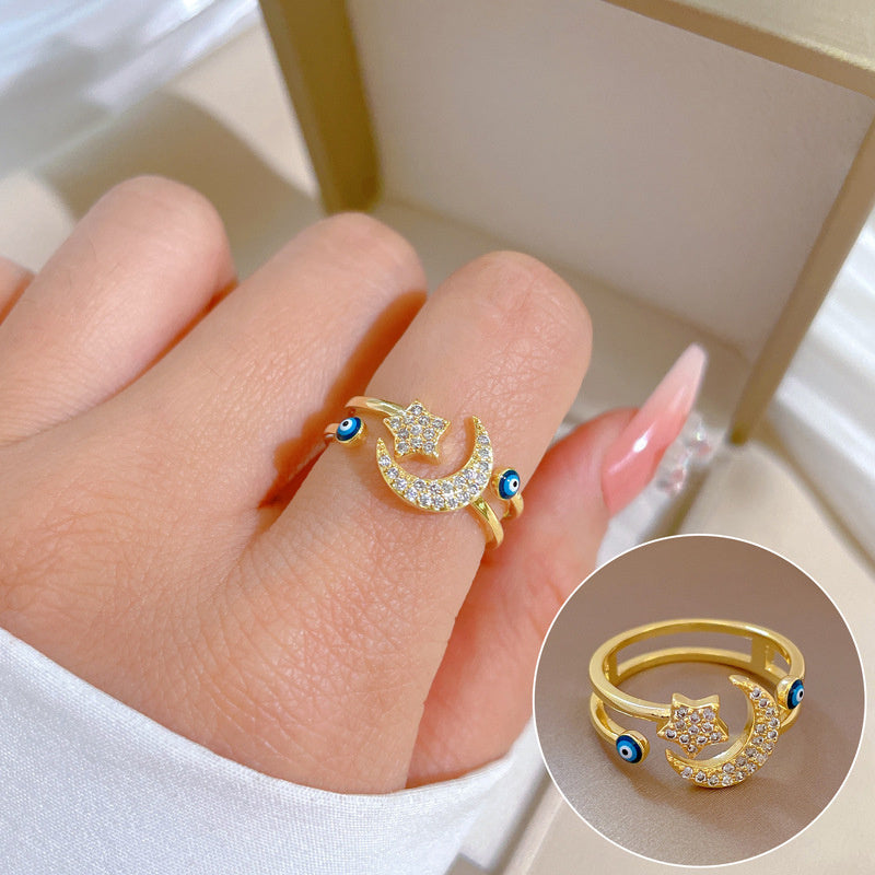 Fashion Simple Devil’s Eye Protecting Open Ring