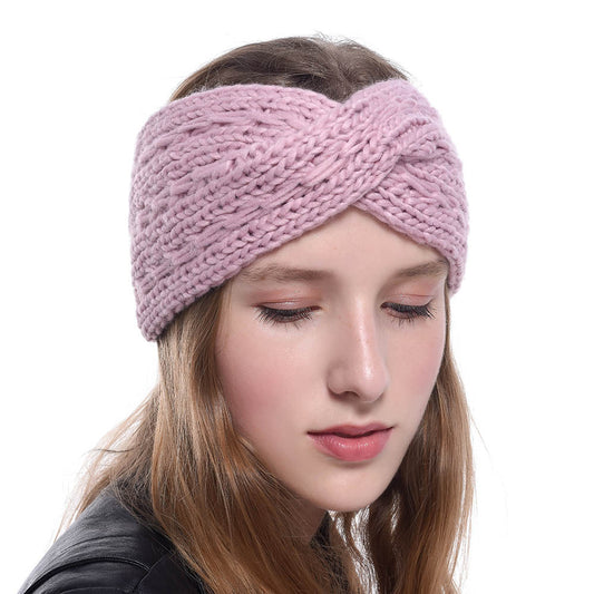 Knitted Crossed Wool Headband