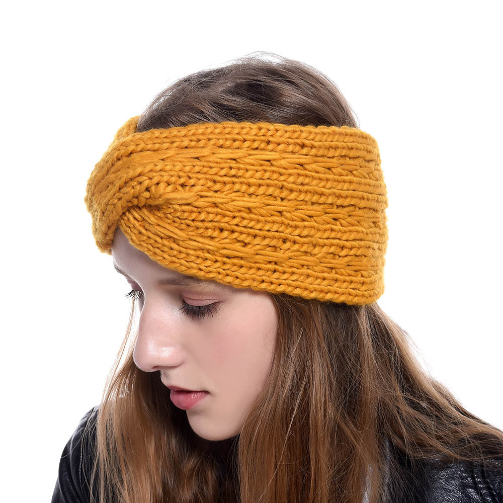 Knitted Crossed Wool Headband