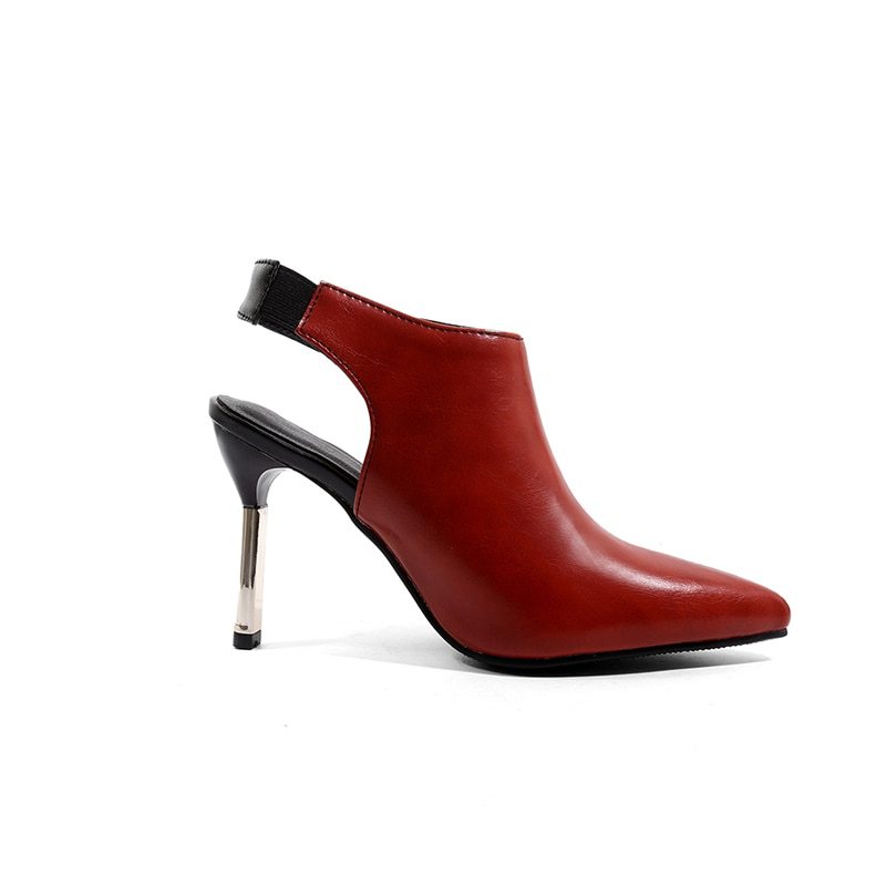 Fashion Colorblock Pointed Toe Stiletto High Heel Sandals