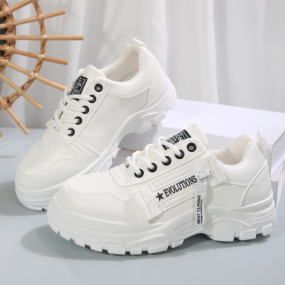 Zipper Lace Sports Sneakers