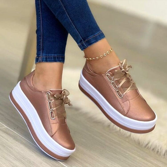 Ribbon Lace Platform Sneakers