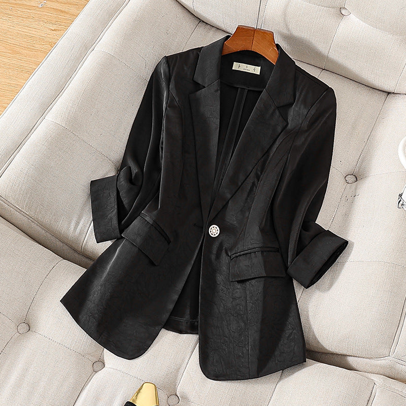 Elegant Satin Women’s Suit Jacket
