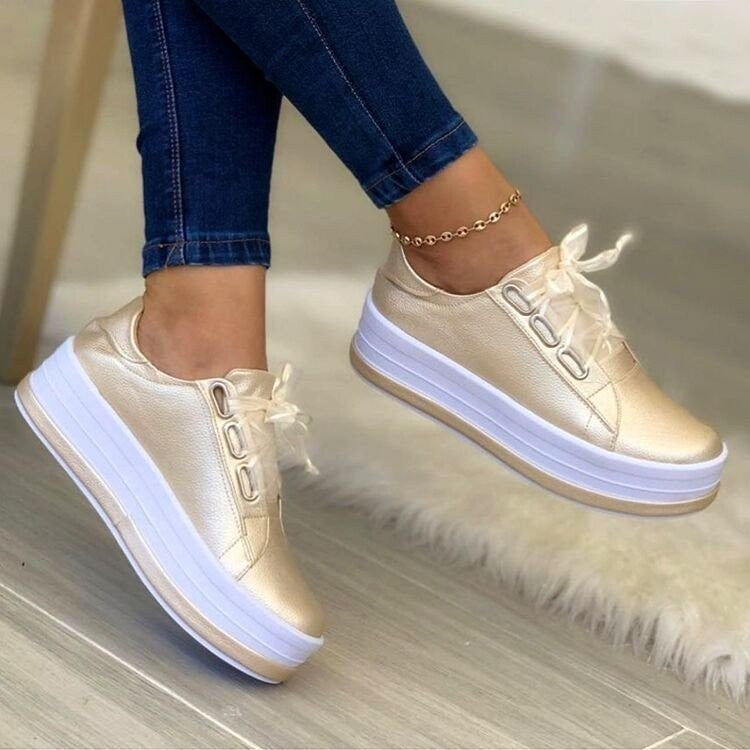 Ribbon Lace Platform Sneakers