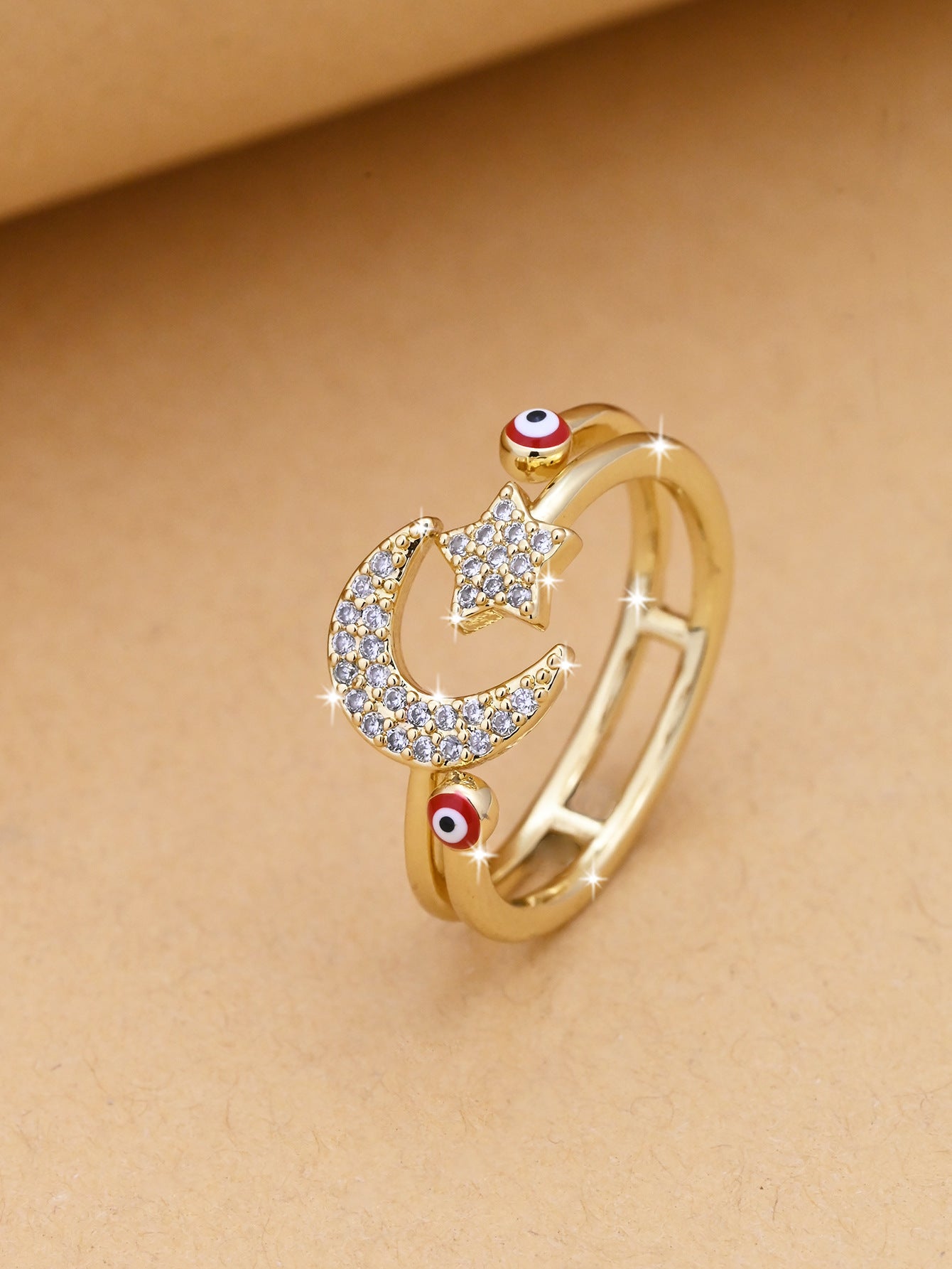 Fashion Simple Devil’s Eye Protecting Open Ring