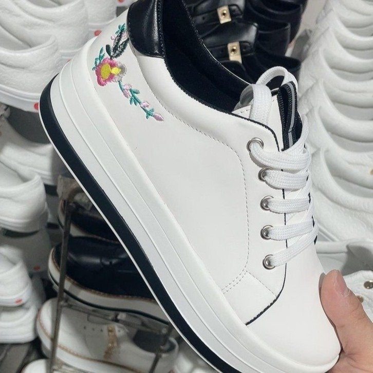 Floral Embroidery Sneakers