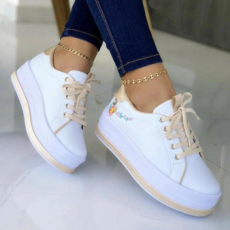 Floral Embroidery Sneakers