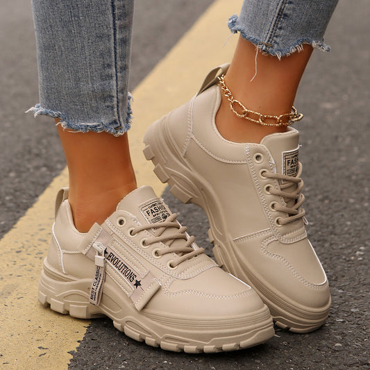 Zipper Lace Sports Sneakers