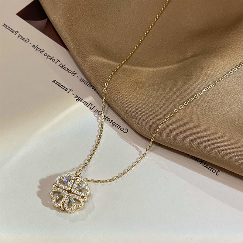 Magnetic Clover Heart Necklace