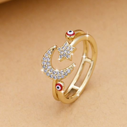 Fashion Simple Devil’s Eye Protecting Open Ring