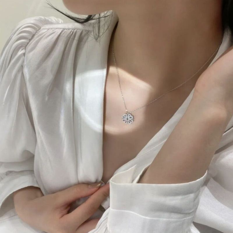 Magnetic Clover Heart Necklace