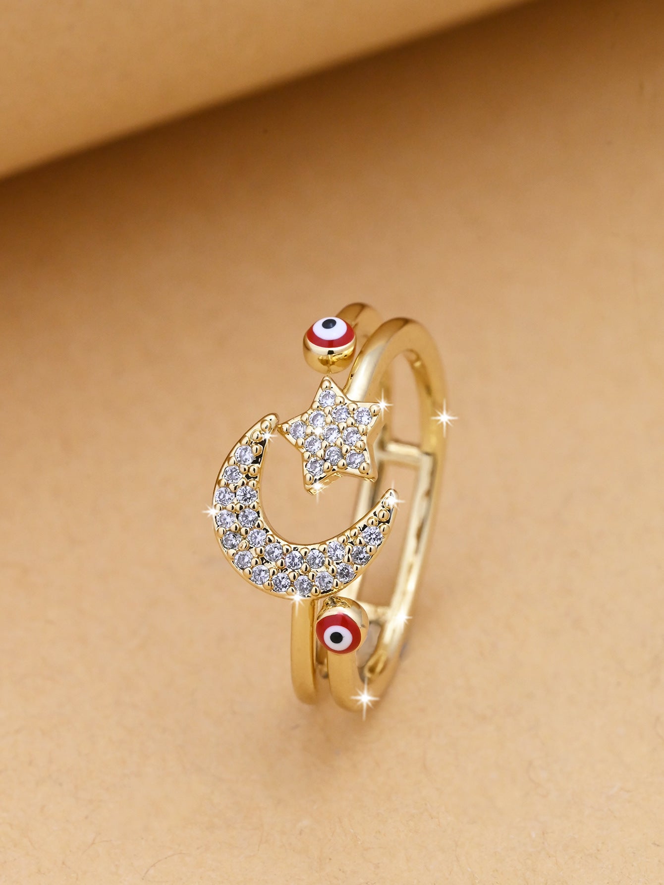 Fashion Simple Devil’s Eye Protecting Open Ring