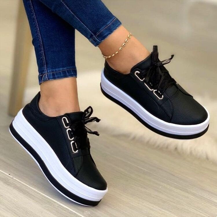 Ribbon Lace Platform Sneakers