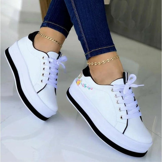 Floral Embroidery Sneakers