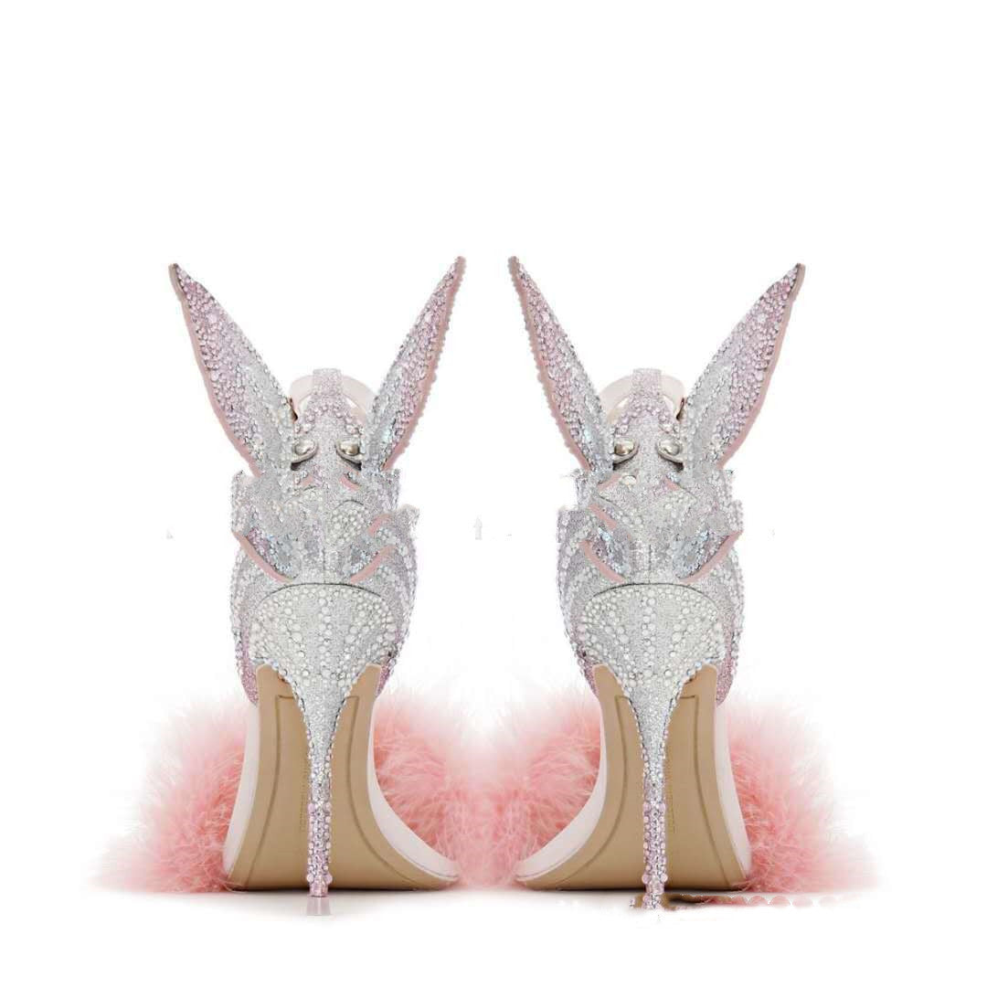 Artificial PU European And American Style Sandals With Front Zipper And High Heels