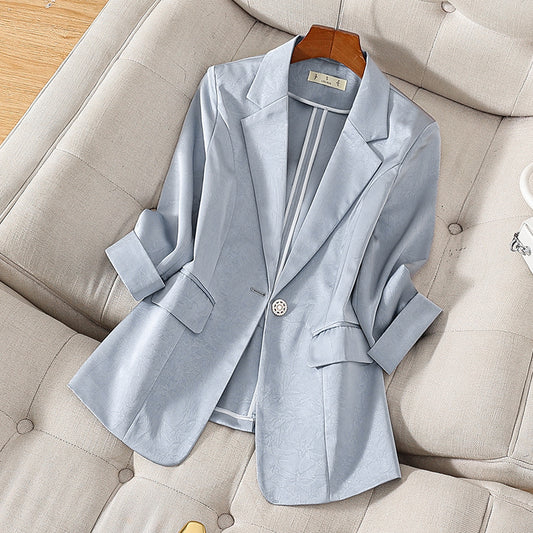 Elegant Satin Women’s Suit Jacket